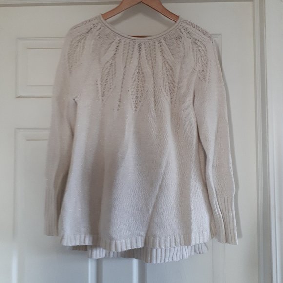 Chaps Sweater - Ivory with subtle gold flecks - Size Large - Picture 1 of 4